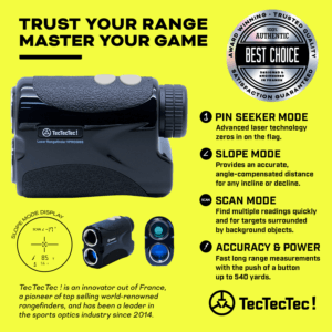 TecTecTec pin mode pin seeker scan mode angle-compensated vibration golf precision laser rangefinder VPRO500S